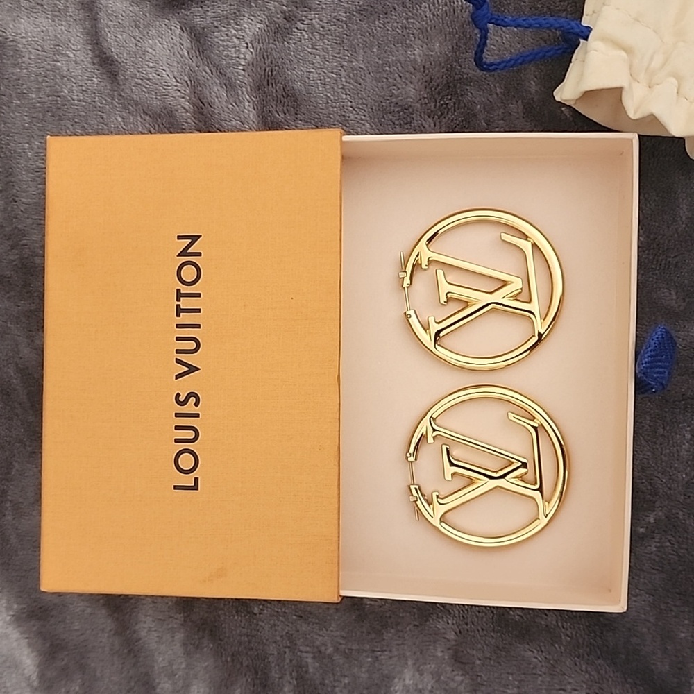 Louis Vuitton GM monogram earrings